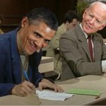 Biden cheating off Obama