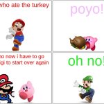 kirby eats the whole turkey