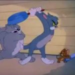 Tom, Jerry and Spike fighting meme