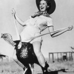 Woman riding turkey