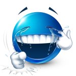 laughing blue emoji