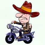 cowboy riding a motorcycle
