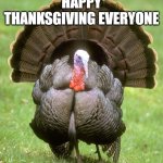 Turkey | HAPPY THANKSGIVING EVERYONE | image tagged in memes,turkey,thanksgiving | made w/ Imgflip meme maker
