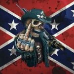 REBEL FLAG ZOMBIE FLIPS THE BIRD