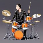 ANIME SHELDON COOPER PLAYING THE DRUMS