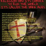 Religion had its chance to run the world | RELIGION HAD ITS CHANCE 
TO RUN THE WORLD: IT'S CALLED THE DARK AGES | image tagged in helmet-armor-shield,anti-religion,religion,anti-religious,religious freedom,religions | made w/ Imgflip meme maker