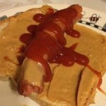 hotdog with peanut butter