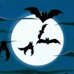 Bats full moon swarming GIF Template