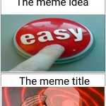 I dont know what to type here, in this space we call the title | How thinking about things is:; The meme idea; The meme title | image tagged in fun,funny,memes | made w/ Imgflip meme maker