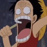 Goku chasing Luffy meme