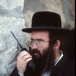 Jewish man with walkie talkie
