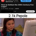 iCarly Interesting | 2.1k Pepole | image tagged in icarly interesting,20th century fox,logo | made w/ Imgflip meme maker