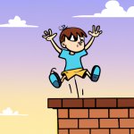 kid jumping off roof