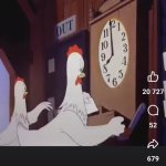 Chicken clocking in work GIF Template