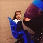 Young AOC rides bike with dad meme