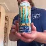 guy showing monster energy GIF Template