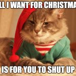 Tis the season to stay inside | ALL I WANT FOR CHRISTMAS; IS FOR YOU TO SHUT UP | image tagged in all i want for christmas | made w/ Imgflip meme maker