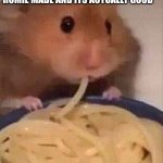 hamper | WHEN YOU EAT THE FOOD THAT HOMIE MADE AND ITS ACTUALLY GOOD | image tagged in hamter | made w/ Imgflip meme maker