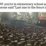 no one EVER wanted to be it frrr | POV: you're in elementary school and someone said "Last one to the fence is it!" | image tagged in gifs,meme,stampede,school,elementary school,kids | made w/ Imgflip video-to-gif maker