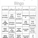 Neurodivergency Bingo meme