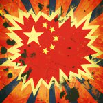 china flag exploding