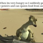 Relatable | When Im very hungry so I suddenly gain magic powers and can spawn food from anything: | image tagged in gifs,memes,hungry,food,relatable memes,funny | made w/ Imgflip video-to-gif maker