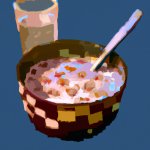 Bowl with cereal and water in it template