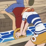Nami drowning Luffy meme