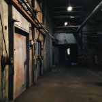 Creepy factory hallway