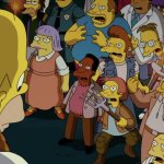 Simpsons angry mob