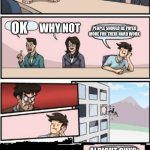 (american anthem plays) | OK GUYS PAY IS HALF NOW; OK; WHY NOT; PEOPLE SHOULD BE PAYED MORE FOR THEIR HARD WORK; ALRIGHT GUYS PAY IS DOUBLE NOW | image tagged in board room meeting boss out window | made w/ Imgflip meme maker