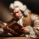 Baroque man reading a book