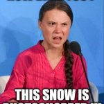 Greta Thunberg how dare you | HOW DARE YOU ? THIS SNOW IS PHOTOSHOPPED !!! | image tagged in greta thunberg how dare you | made w/ Imgflip meme maker