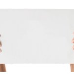 Hands holding paper transparent background