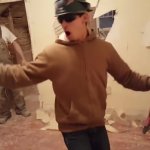 Construction worker breaks through wall GIF Template