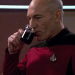Picard Drinking Tea