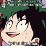 i swear | my face after discovering the cursed_images666 stream; "whut the he-" | image tagged in deku d,cursedinages,aaaaaaaaaaaaaaaaaaaaaaaaaaa | made w/ Imgflip meme maker