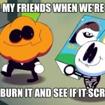 Meme | ME AND MY FRIENDS WHEN WE'RE BORED:; LET'S BURN IT AND SEE IF IT SCREAMS | image tagged in lets burn it and see if it screams | made w/ Imgflip meme maker