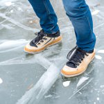 man slipping on ice