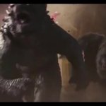 Godzilla and Kong running GIF Template