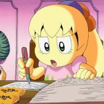 Tiff writing something