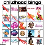 This makes me feel old… and I’m young | image tagged in childhood bingo | made w/ Imgflip meme maker