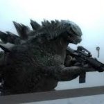 Godzilla with a gun template