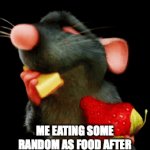 "AHH yes the esquisite flavor" | ME EATING SOME RANDOM AS FOOD AFTER WATCHING A COOKING SHOW | image tagged in gifs,fun | made w/ Imgflip video-to-gif maker