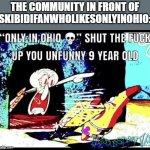 title | THE COMMUNITY IN FRONT OF SKIBIDIFANWHOLIKESONLYINOHIO: | image tagged in only in ohio shut up you 9 year old | made w/ Imgflip meme maker
