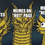 Its true | MEMES ON "NEW" PAGE; MEMES ON "HOT" PAGE; MEME TEMPLATES | image tagged in derp dargon | made w/ Imgflip meme maker