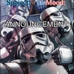 Stormtrooper announcement template