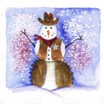 Cowboy snowman