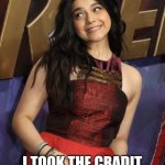 Iman vellani face | I DID IT; I TOOK THE CRADIT CARD FOR V BUCKS | image tagged in iman vellani face | made w/ Imgflip meme maker