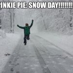 SNOW DAY!!! | PINKIE PIE: SNOW DAY!!!!!!!!! | image tagged in snow day | made w/ Imgflip meme maker